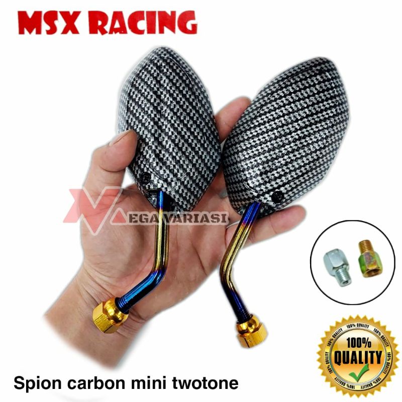 HOT KACA SPION MOTOR VARIASI SPION MINI CARBON TWO TONE IMPORT COCOK UNTUK SEMUA JENIS MOTOR MIO