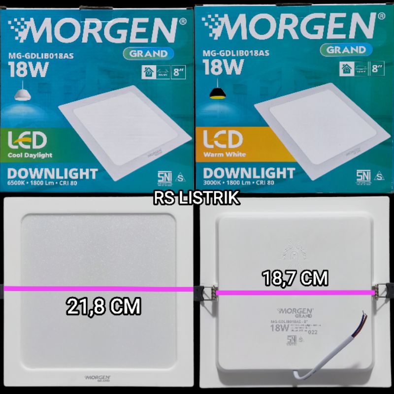 MORGEN PANEL GRAND 18W IB SEGI MG-GDLIB018AS IN BOW SNI TANAM PLAFON GARANSI