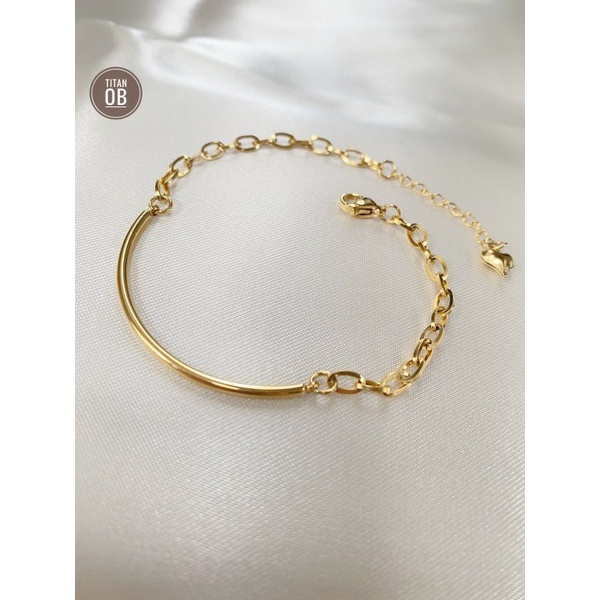 Gelang Rantai Dewasa Plat Senyum Cantik Dan Simple Perhiasan Fashion N19102202