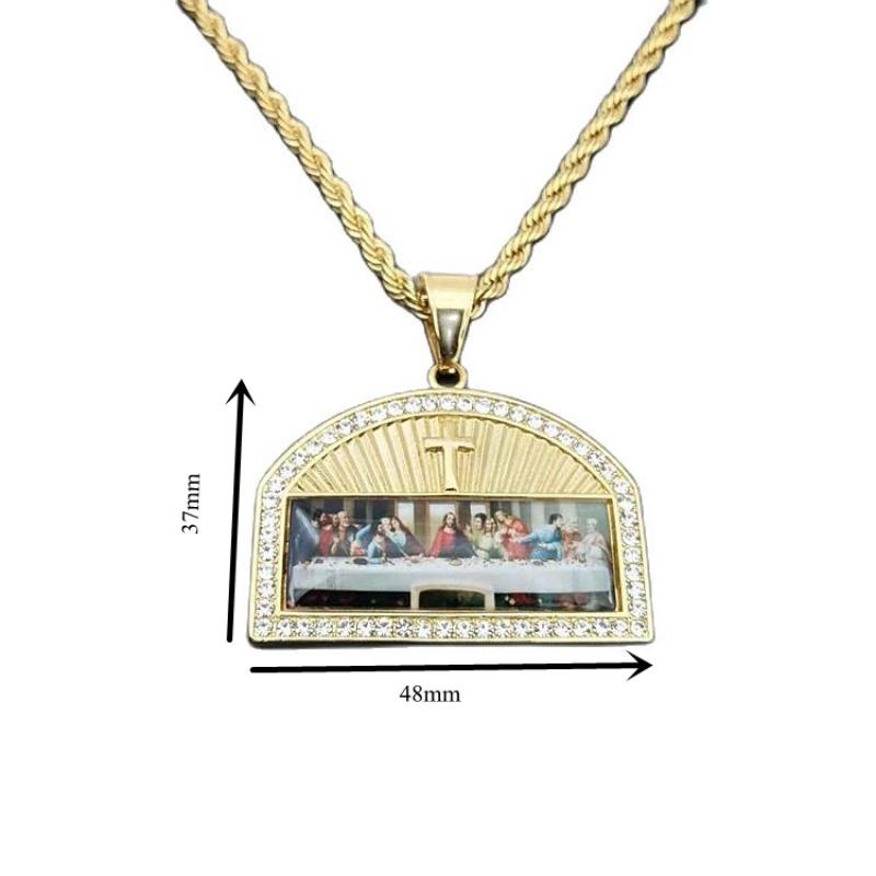 Kalung Liontin Desain Lukisan Foto Keluarga Gaya Klasik National Untuk Pria