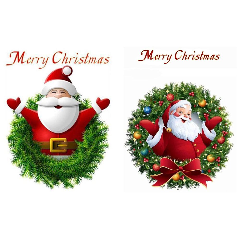 Preva 2pcs/set Stiker Dinding Navidad Kado Natal Decor Merry Christmas