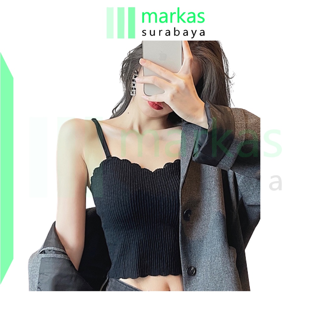 MARKAS BRA520 Tanktop Heart Camisole Croptop Tank Top Singlet Wanita Casual OOTD