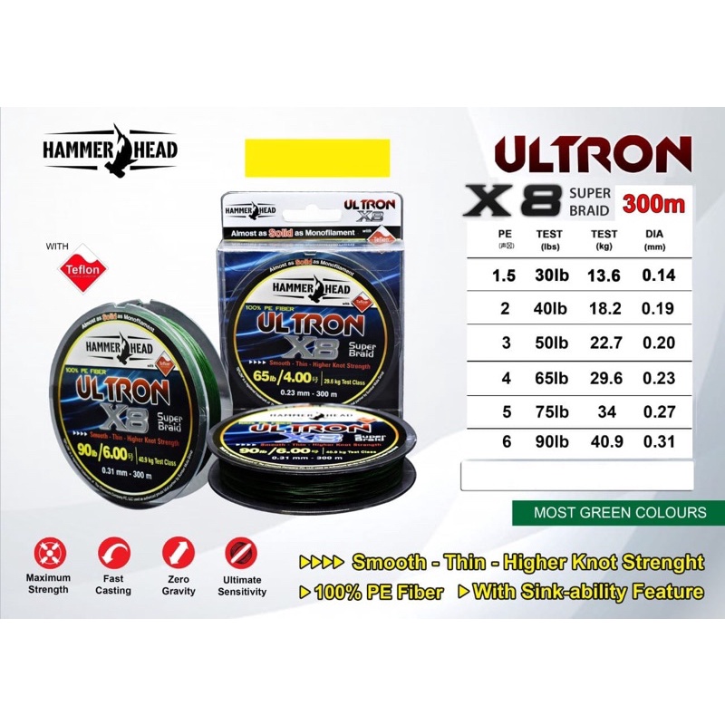 Senar Pe Hammerhead Ultron 300M