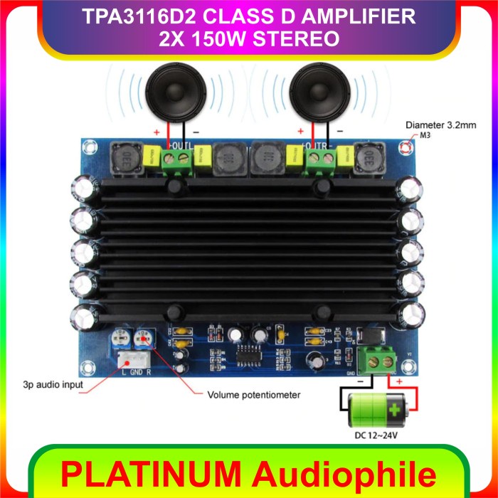 Wtb008 Tpa3116 Amplifier Stereo 2X 150W Tpa3116D2 Class D Amplifier Xh M546 Populer