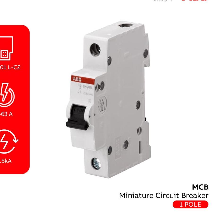 Harga Bagus--ABB MCB 1POLE 4.5kA SH 201 L