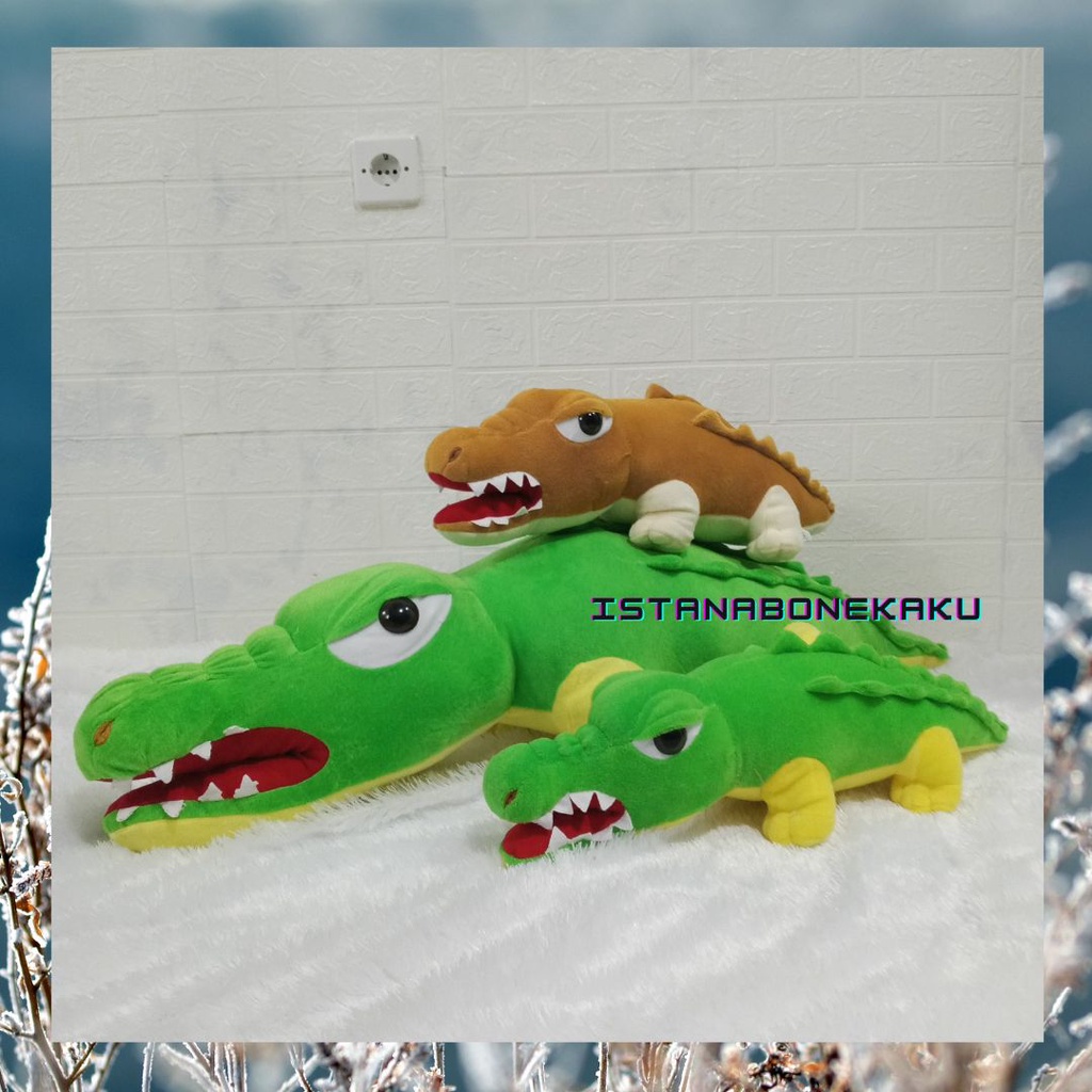 Boneka Buaya Crocodile Panjang 1 M Berkualitas Isi Silicon Murni SNI