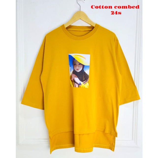 KAOS OVERSIZE COTTON COMBED 24S VIRAL WANITA MODEL PENGUIN KAOS JUMBO