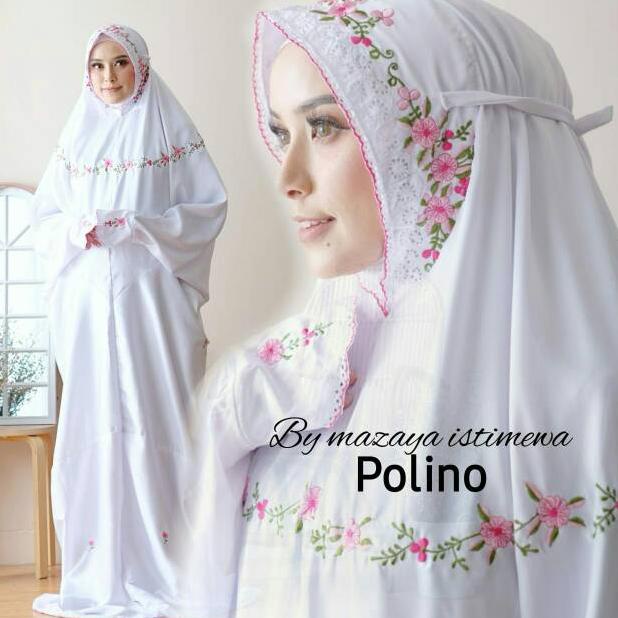 PYB.18Oc22х ‣ Mukena MAZAYA terusan lajuran polino bordir simpel motifwarna warni cantik manis