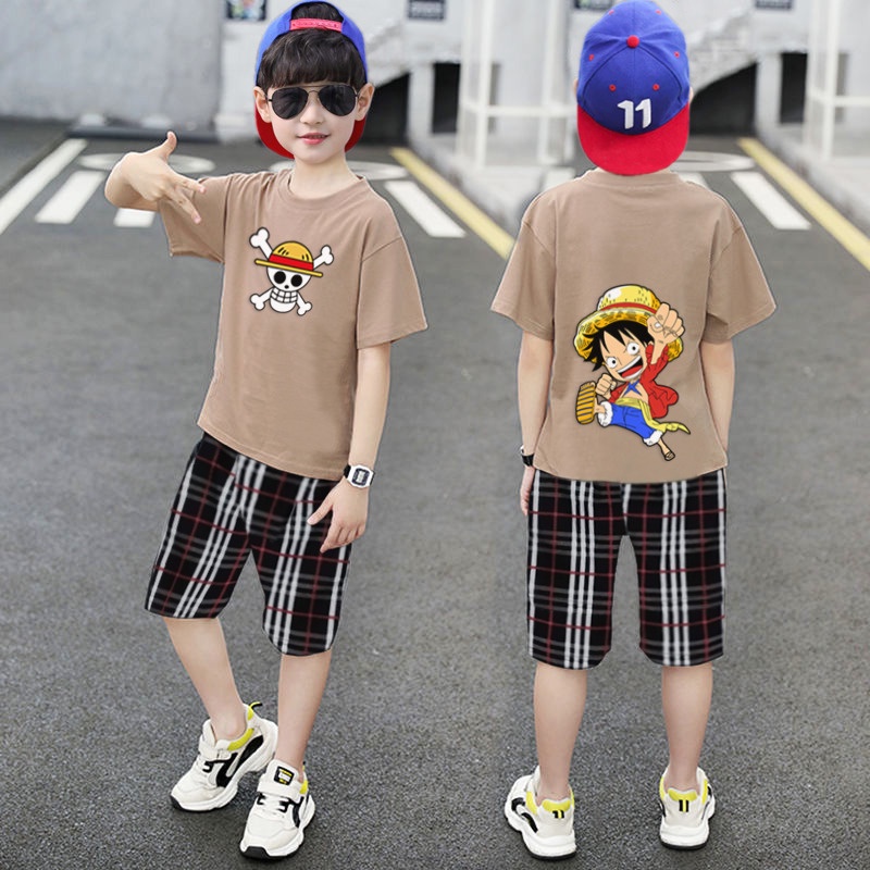 VF - Setelan Anak Laki-laki Anime Kombinasi Kotak Usia 1-7 tahun