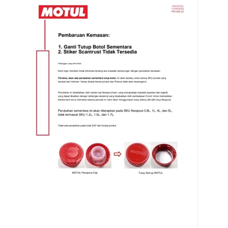 Motul scooter matic expert 0.8 lt sae 10-30 jaso MB teknologi sintetic 100% original