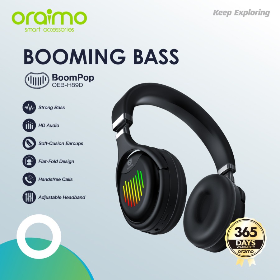 HEADPHONE BLUETOOTH ORAIMO OEB-H89D BOOMPOP BOOMING BASS