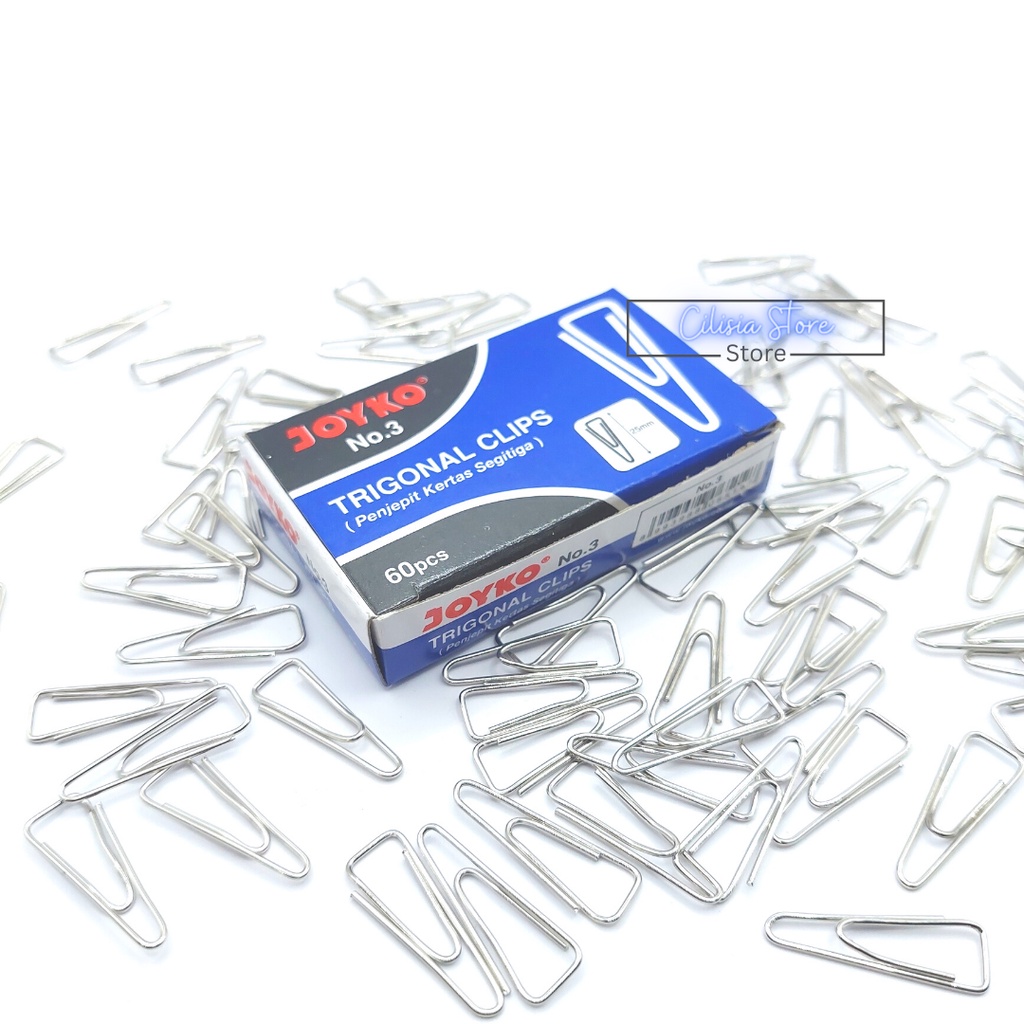 

Paper Clip Joyko No 3 / Trigonal Klip Penjepit Kertas [Isi 60 Klip]