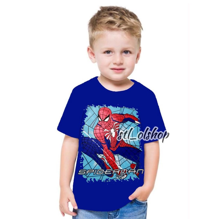 Kaos atasan Spiderman anak laki-laki  | Kaos lengan pendek | 1-10 Tahun