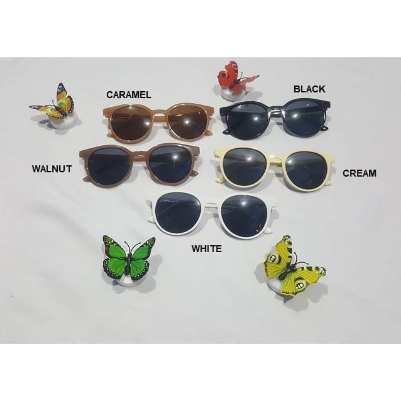 Bundara.id Fa-1380 Kacamata Korean anti radiasi Hitam Retro Frame Bingkai Bulat Sunglasses