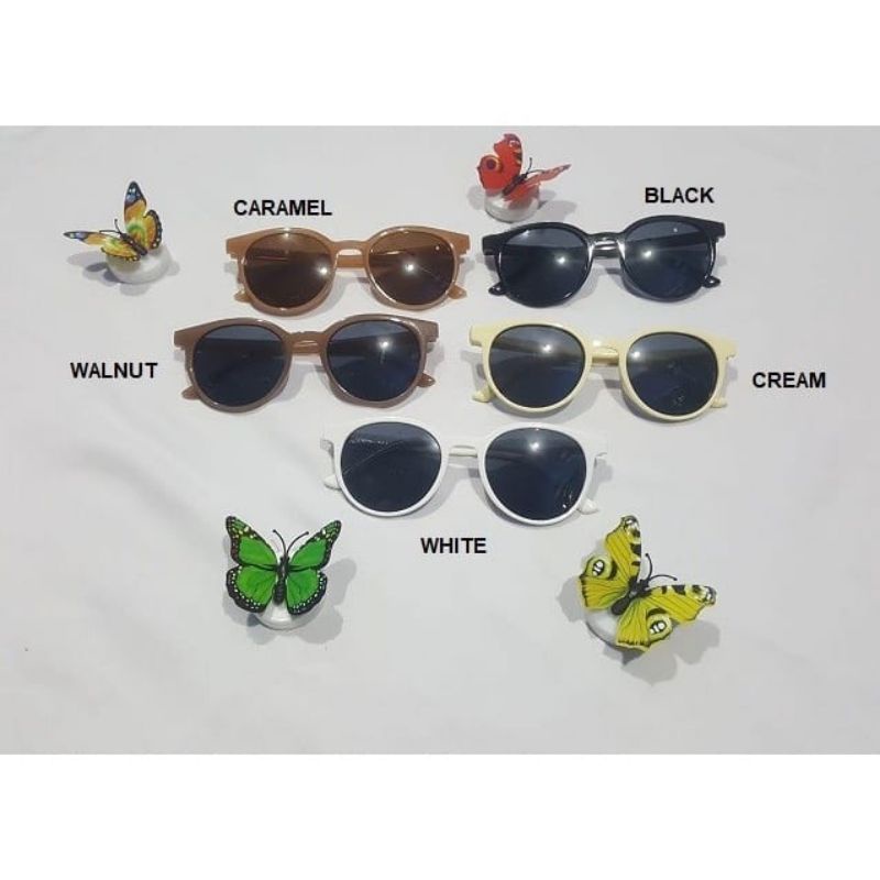 Medan Termurah KD013 Kacamata Korean anti radiasi Hitam Retro Frame Bingkai Bulat Sunglasses