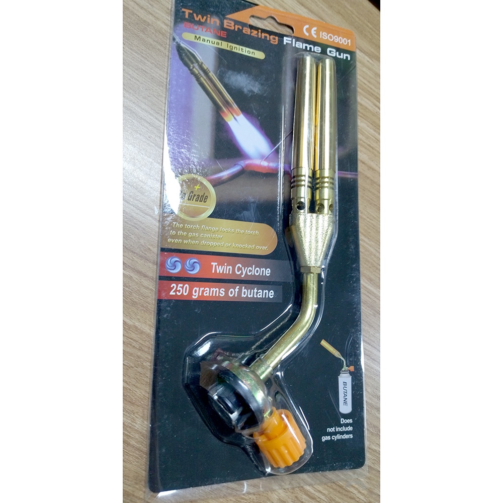Kepala Gas Butane Torch Double Tube BBQ Soldering Flame Gun Torch Jet - 820