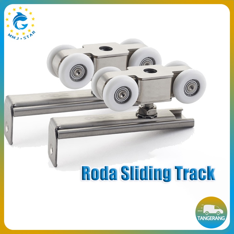 【2 Pcs】Roda Sliding Track/Roda Pintu Geser/Roda Rel Pintu/Wood Door Hanging Wheels Roda Pintu Sliding