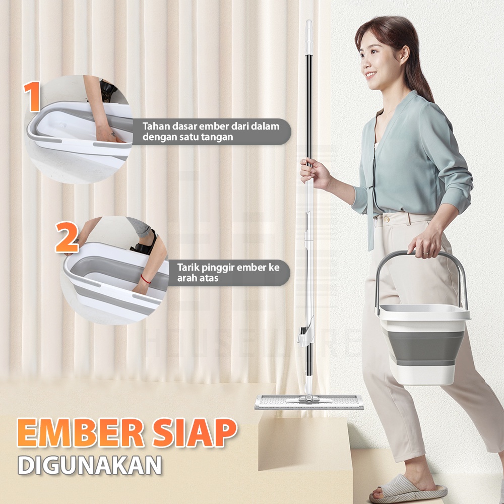 Ember Lipat Portable Serbaguna / Ember Pel Lantai Silicone Wadah Cuci Baju HUGO