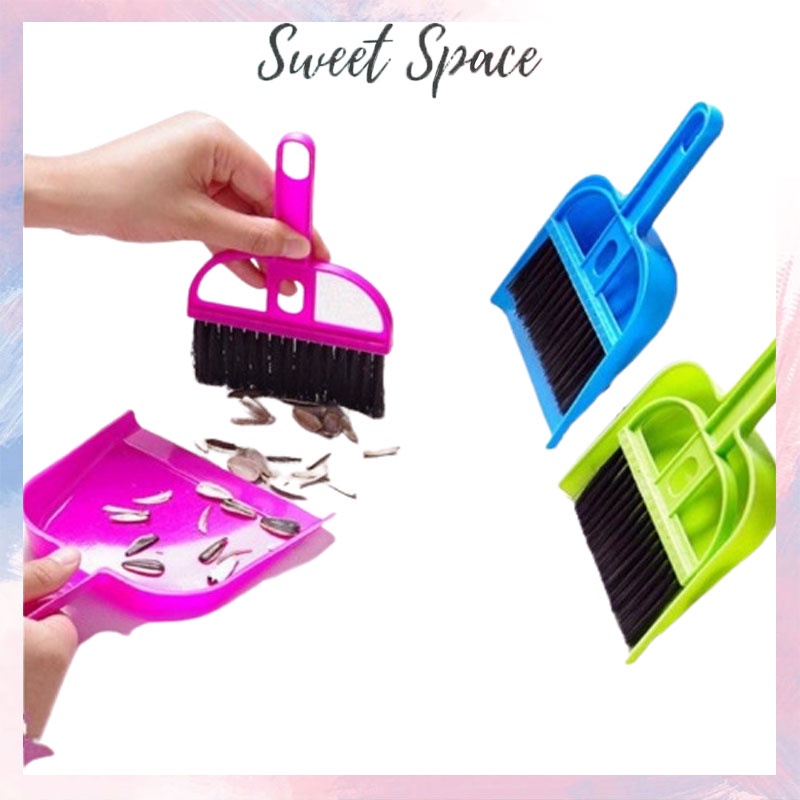 SAPU MINI PLUS SEROKAN SET DUSTPAN WARNA WARNI [SWEETSPACE]