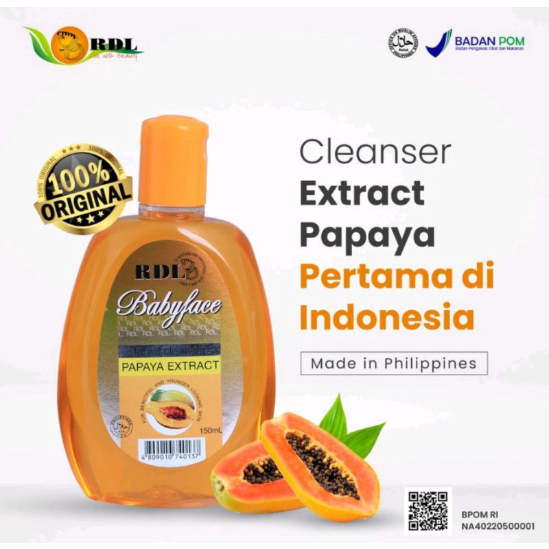 RDL PEPAYA  Toner Wajah  ORIGINAL PHILIPPINE 150 Ml