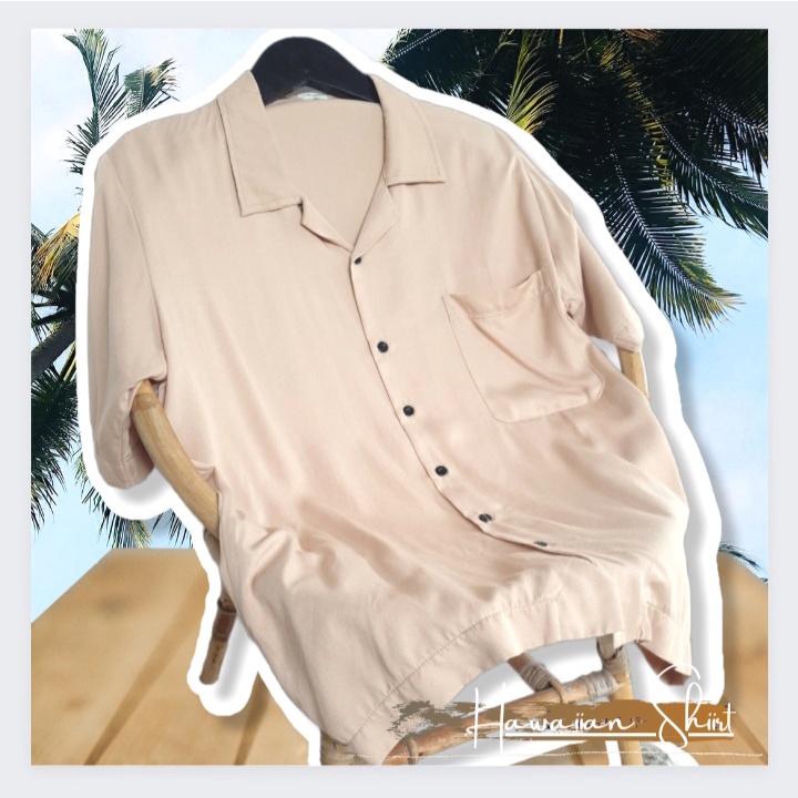 BAJU KEMEJA PANTAI HAWAI PRIA KHAKI POLOS / KEMEJA PANTAI HAWAI WANITA POLOS / KEMEJA PANTAI LAKI LA
