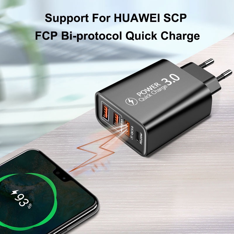 Pd Adapter charger Power USB 3.0 Tipe-C 20W Quick Charging Untuk Iphone 14 / 13 / 12 / Android / I-pad C