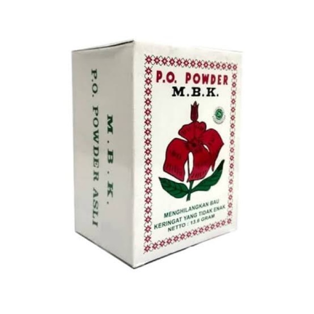 (HARGA PER BOX ISI 12) MBK Bedak | M.B.K P.O Powder | Bedak Penghilang Bau Badan