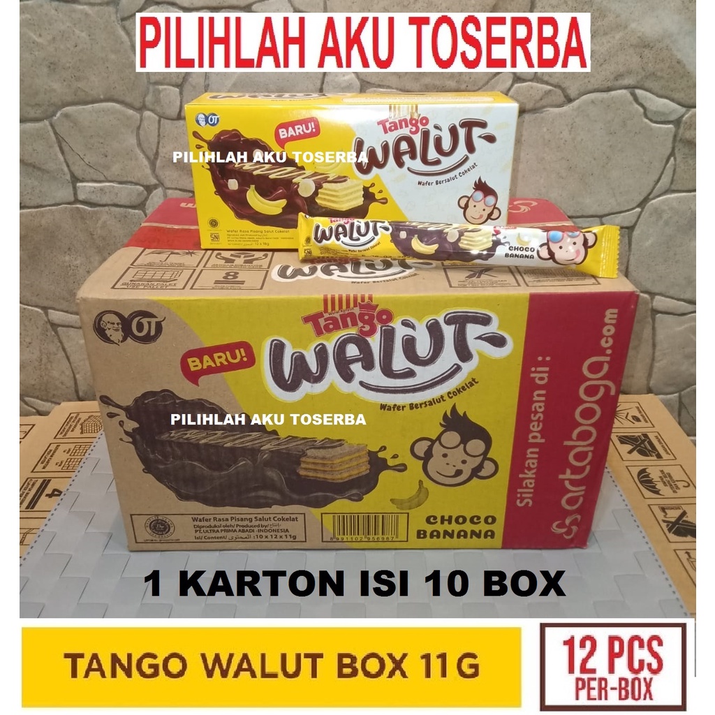 Wafer Tango WALUT Choco Banana - ( HARGA 1 KARTON ISI 10 BOX )