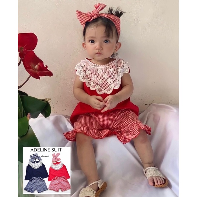 ADELINE SUIT stelan anak stelan bayi baju anak bayi cewek perempuan Terlaris Murah