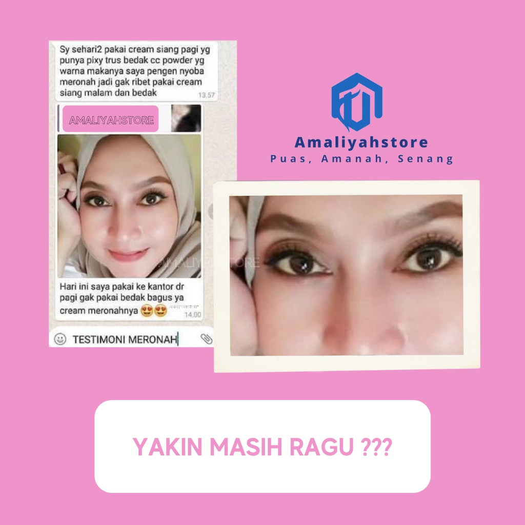 Cream Meronah Glowing Original Whitening Glowing Cream 2in1 Pemutih Pencerah Wajah Siang Malam Untuk Pria Dan Wanita Halal Bpom
