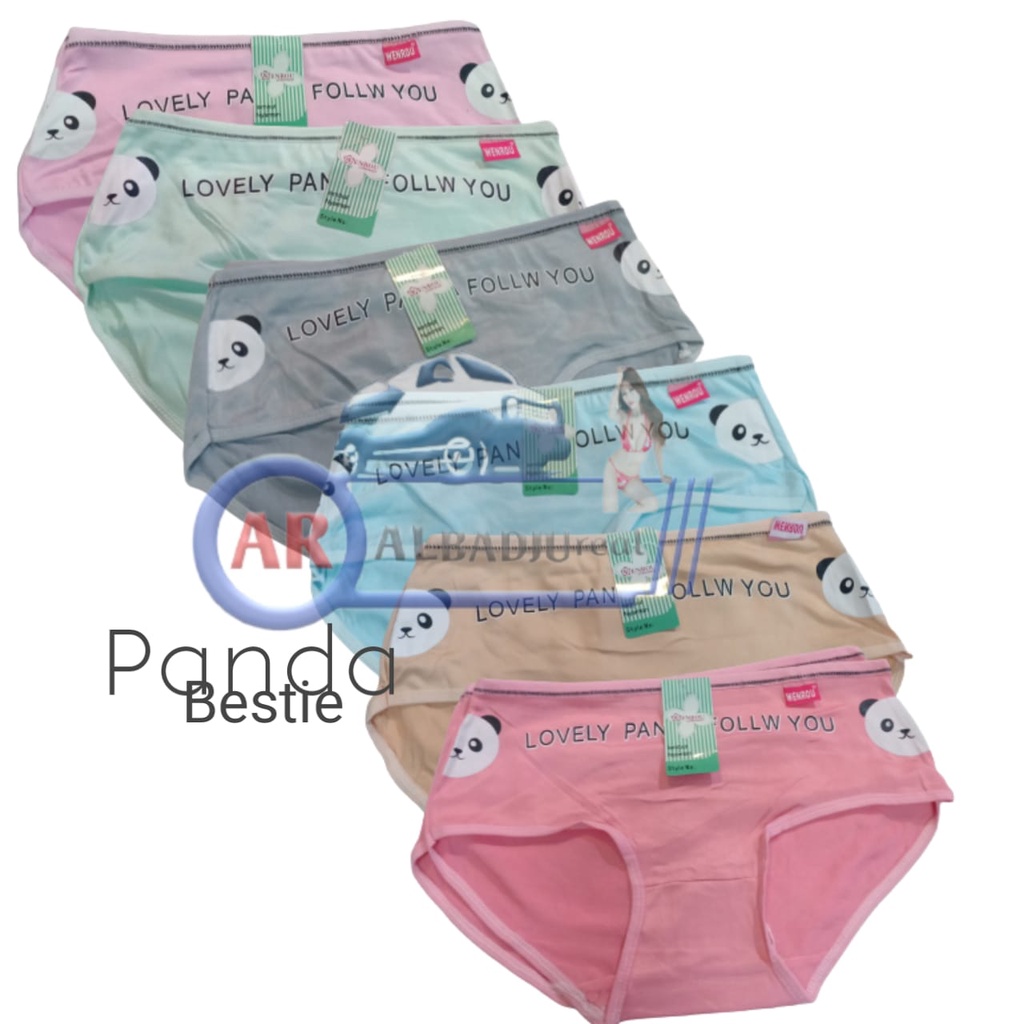 CD WANITA PANDA Celana Dalam Wenrow Remaja Katun Spandex Lembut Nyaman Di Pakai