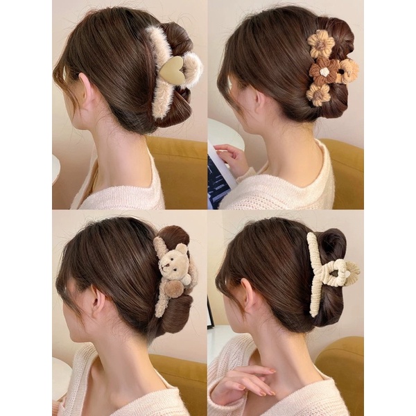 JEPITAN RAMBUT BULU HALUS / HAIR CLIPS KOREAN / JEPIT RAMBUT JUMBO FASHION/ AKSESORIS RAMBUT WANITA