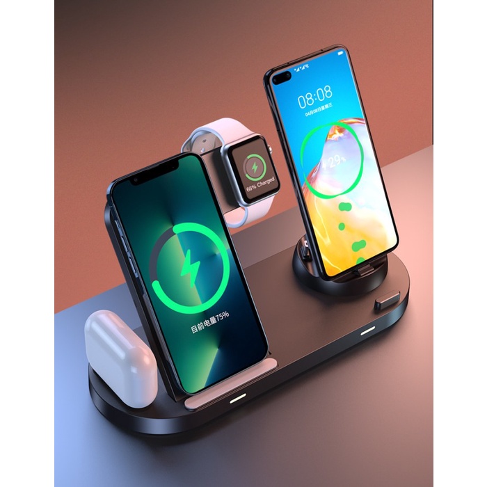 XENA Wireless Charging Dock Station 6 in 1 Android Apple Multi Charge