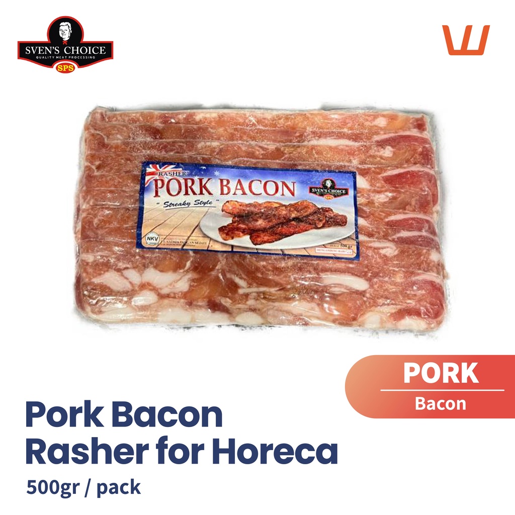 

Pork Bacon Rasher for Horeca Sven's Choice 500gr