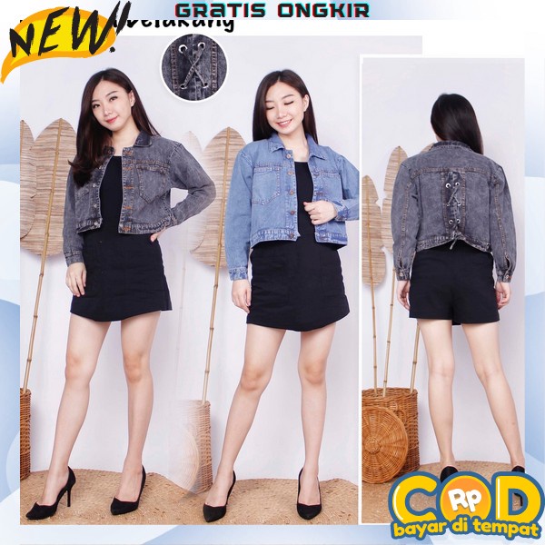 Jaket Jeans Wanita Crop Oversize Jaket Jeans Wanita Jumbo Korea Jaket Jeans Wanita Murah Jaket Levis