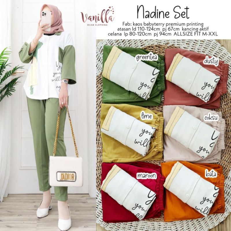 NADINE SET / SETELAN CELANA WANITA / ORI BY VANILLA