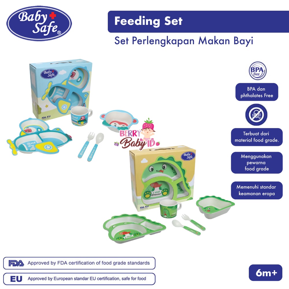 Baby Safe Feeding Set Karakter Perlengkapan Makan Paket Kado Bayi Anak Berry Mart