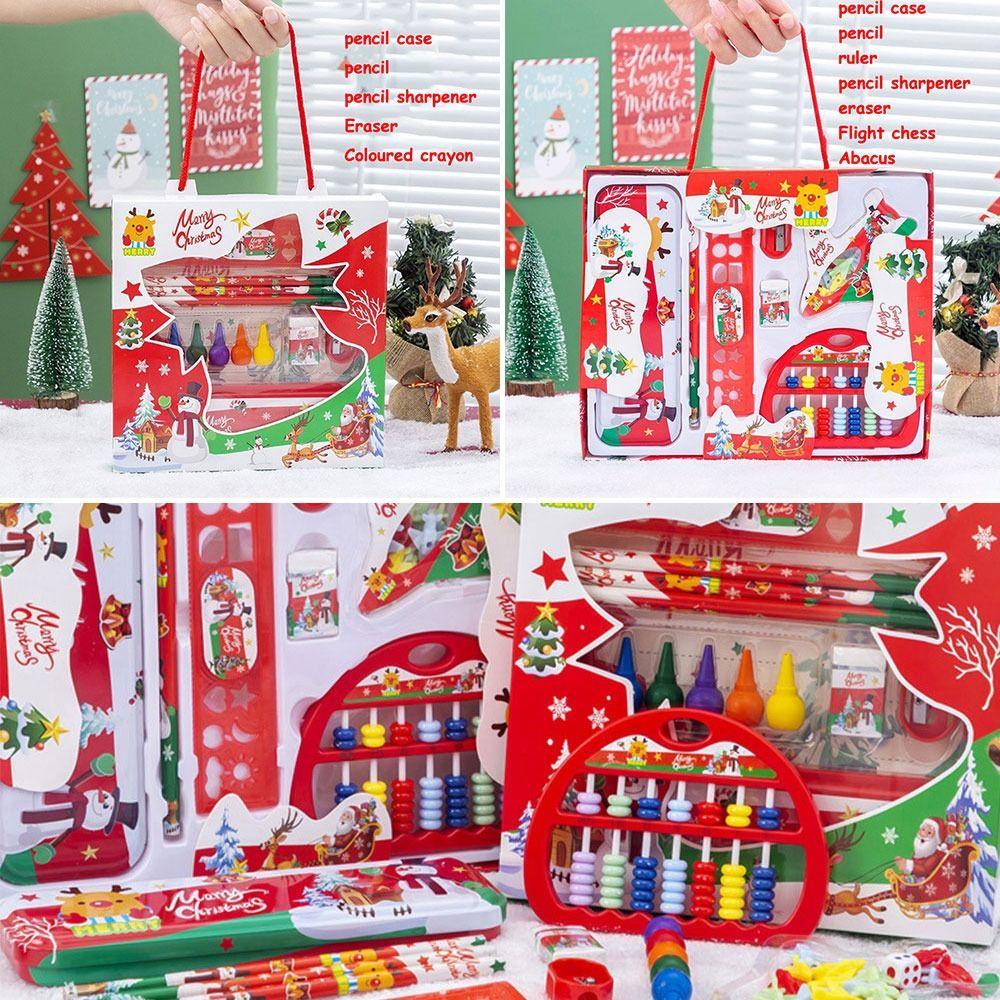 Preva 7PCS/Set Stationery Set Hadiah Natal Grosir Pengasah Pensil Sd Accessoried Sempoa Crayon Pensil Set