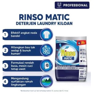 Rinso Matic Powder Detergent Professional 900g