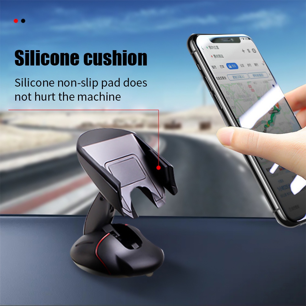 Bracket Stand Holder Handphone Rotasi 360 Derajat Dengan Suction Cup Untuk Dashboard Mobil