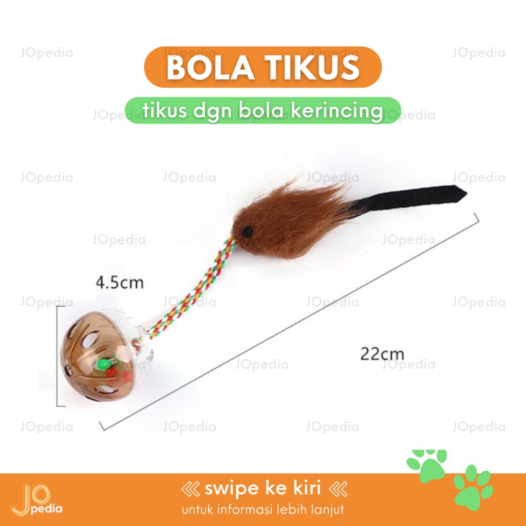 BOLA TIKUS KERINCING Mainan Kucing Anjing Gigit Bulu Dog Cat Toy