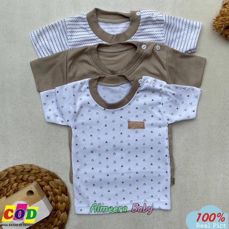 Isi 3 PCS Baju Bayi Kaos Oblong Bayi Kualitas Premium Ukuran S  M L XL  Rekomendasi Usia 0-18 bulan Almeera Baby and Kids