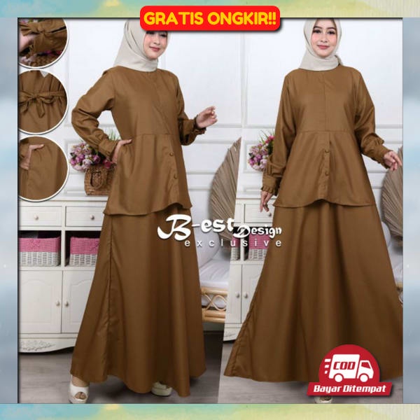 Baju Gsms Pesta Bsju Ghamis Wsnita Dewasa Bhaju Buju Gamis Elegan Gms Wnta Kekinian Gmis Muslim Impo