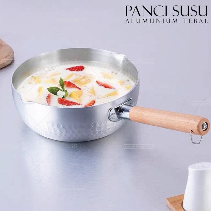 TERLARIS Panci susu aluminium tebal anti karat gagang kayu / panci indomie / /PERALATAN MASAK SET/PA