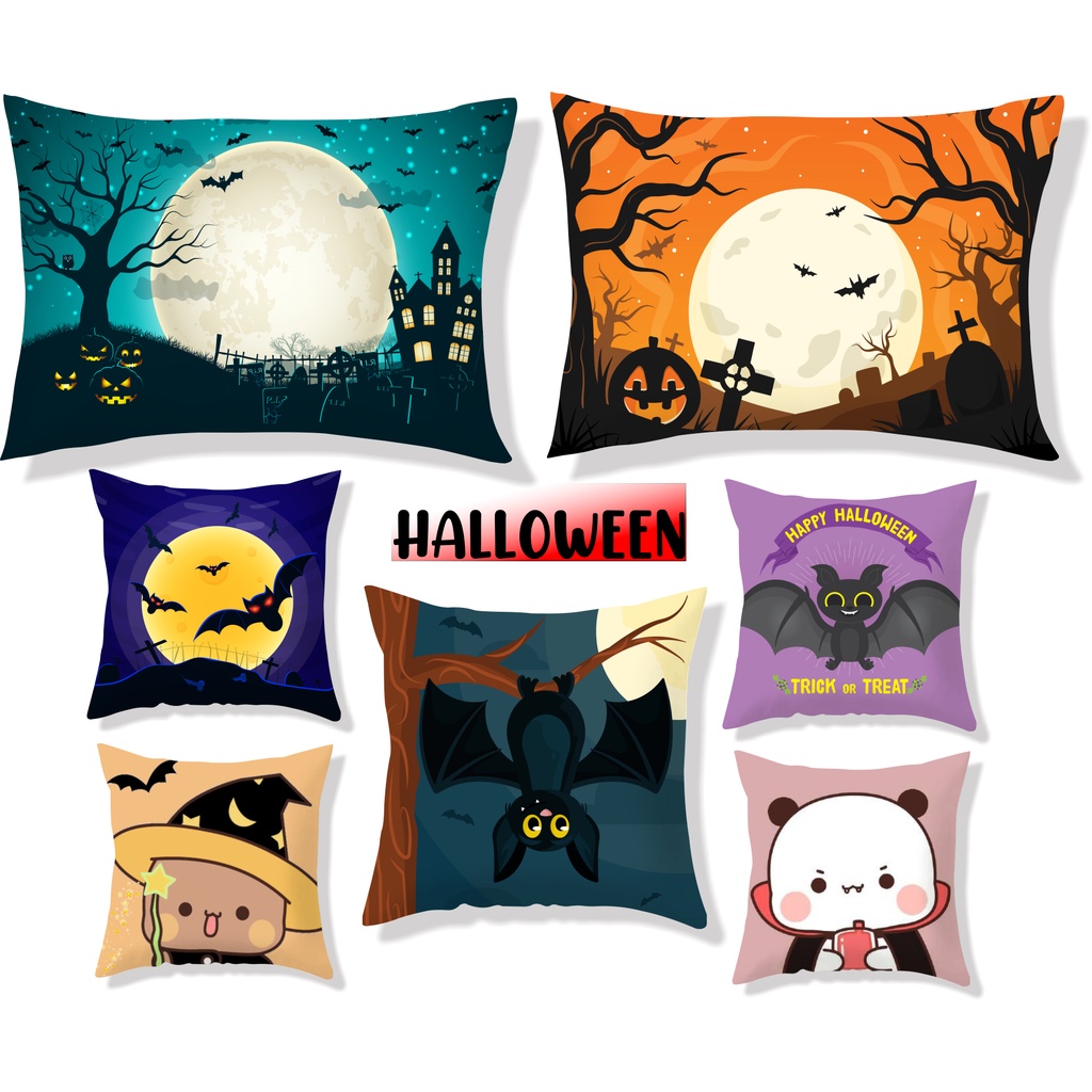 Bantal Halloween 30x30 cm Part 1 #HW 001-010 / Bantal Halloween , Bantal Imut , Lucu , Bantal Sofa, Bantal Custom / Bantal Halowin