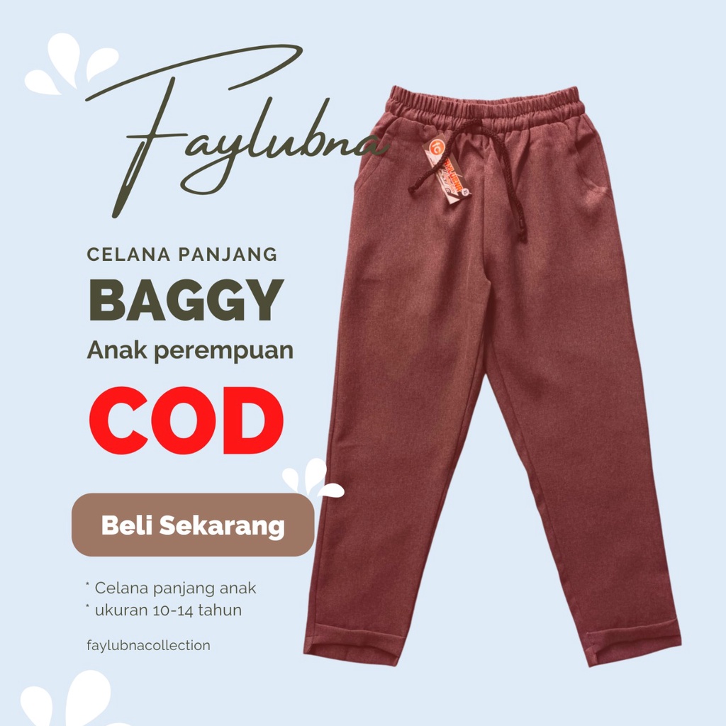 Baggy Pants kids 6-13 Year / Celana Panjang Anak Perempuan / Baggy Tanggung