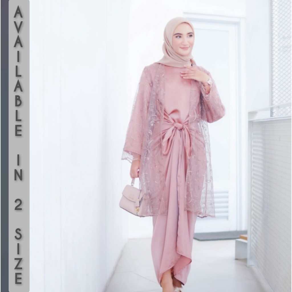 Cardigan outer dengan tile mutiara Warna &amp; Size | top Outer , outer kebaya, outer brokat, tulle Lux