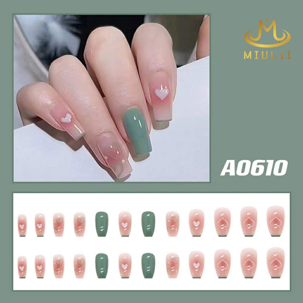 MIULII / KUKU PALSU   A0610  / 24PCS / 3D / NAIL ART / PREMIUM / CUTE / FREE LEM JELLY / KUTEK