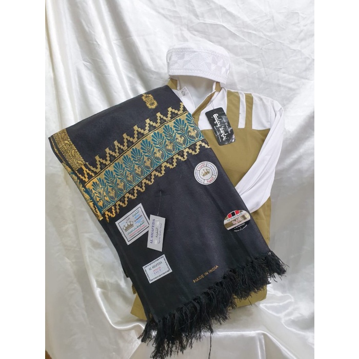 Sorban SORBAN ALSHAFEDA GOLD WARNA PRINT | SORBAN HAJI | SORBAN BATIK - Hitam(I9M4) Sorban Tenun BES