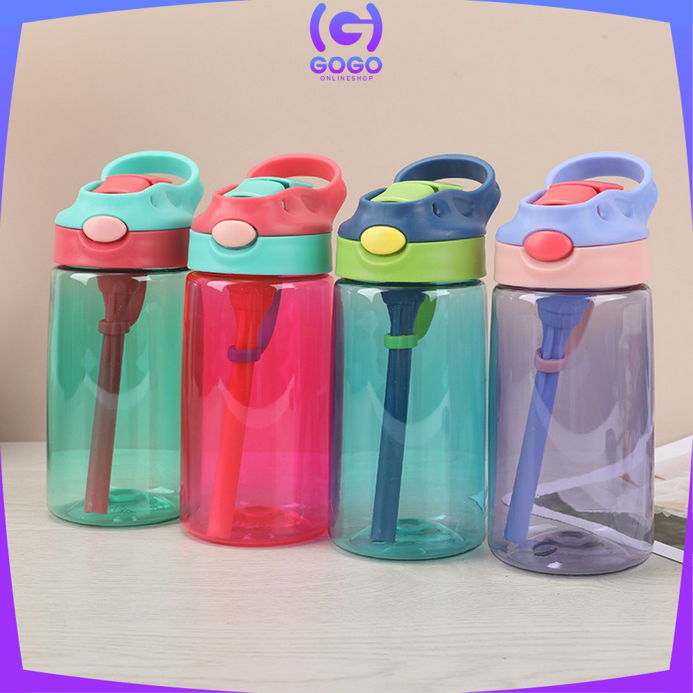 GOGO-C309 Botol Air Minum 550ML Food Grade / Botol Minum Anak Sedotan Lucu Motif Karakter Imut BPA FREE